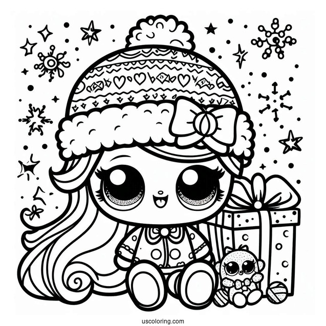 Christmas Themed LOL Surprise Coloring Page