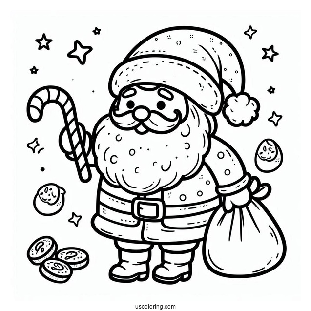 Easy Outline Of Santa To Color For Toddlers