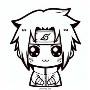 Kawaii Uchiha Sasuke Coloring Page For Preschoolers