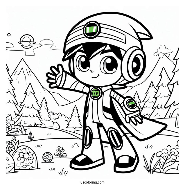 Ben 10 Coloring Page Of Cute Echo Echo For Preschoolers