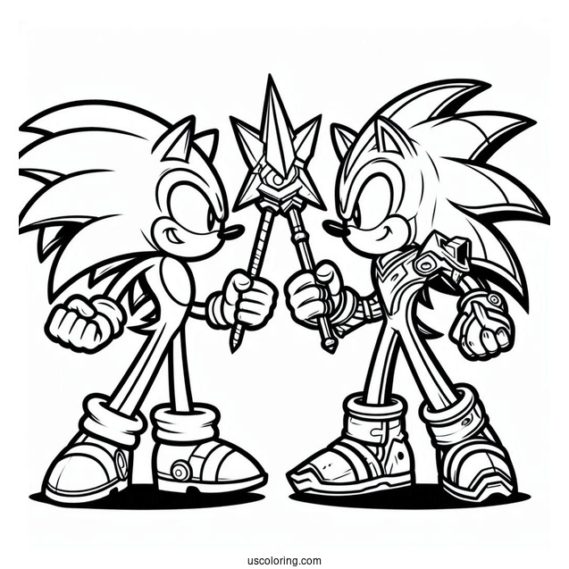 Sonic Vs Metal Sonic Coloring Page