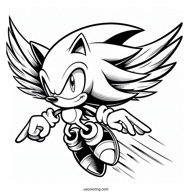 Sonic Exe Coloring Page Flying