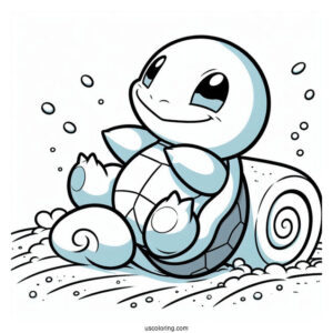 Squirtle Coloring Page Rolling On Sand