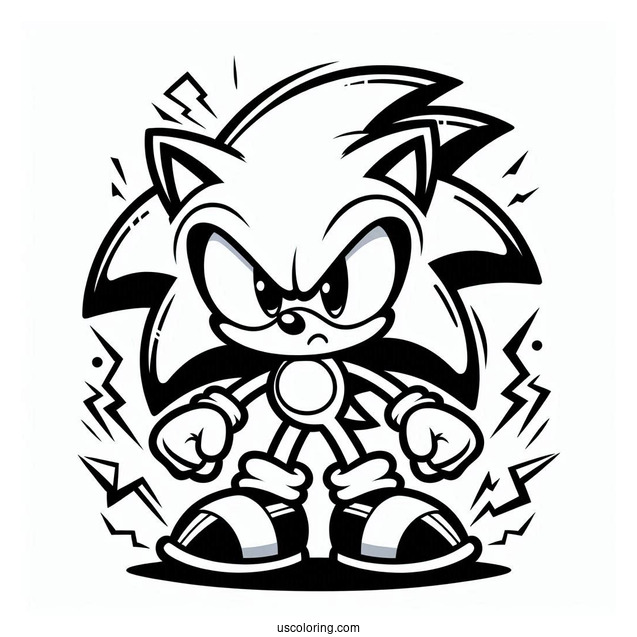 Angry Sonic To Color