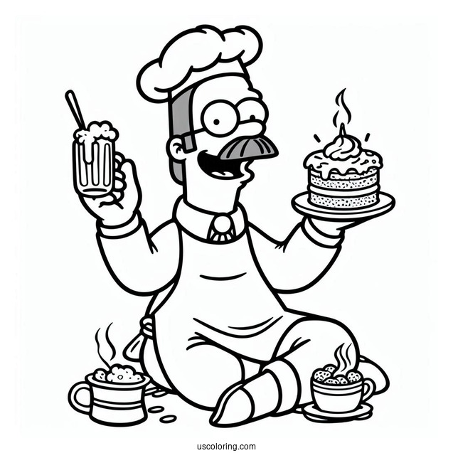 Simpsons Coloring Pages Of Happy Ned Flanders