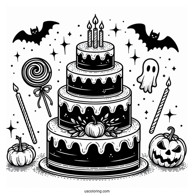 Spooky Tiered Halloween Cake