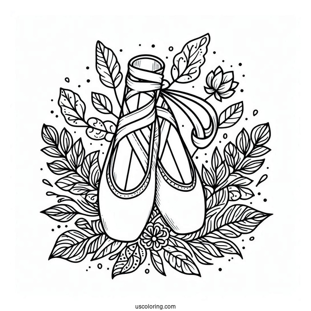 Coloring Page Of Ballerina Shoes