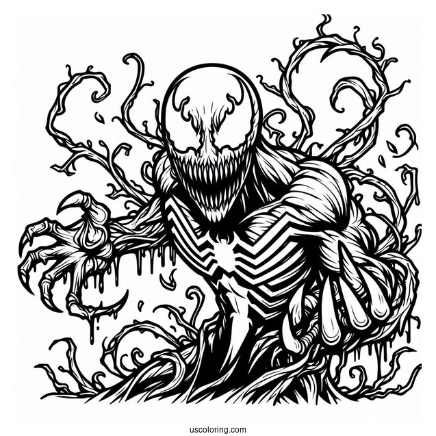 Scary Carnage Coloring Page Outline