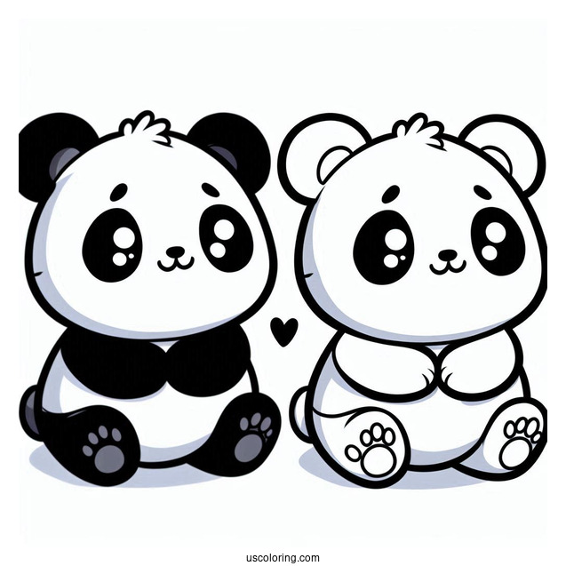 Adorable Cartoon Panda Coloring Sheet