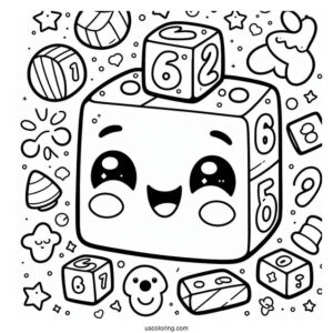 Happy Numberblocks Coloring Page 6