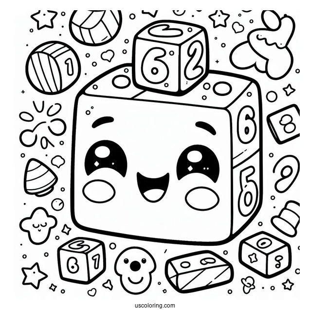 Happy Numberblocks Coloring Page 6