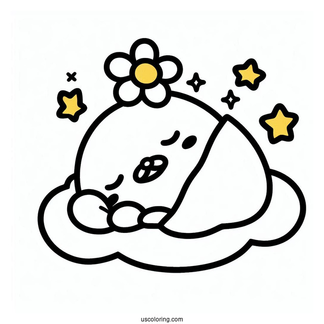 Sanrio Coloring Pages Of Gudetama Wants To Sleep