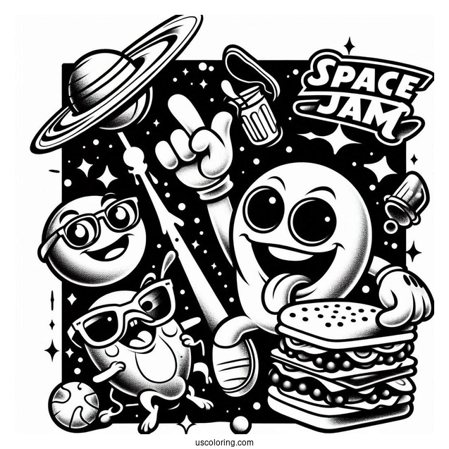 Space Jam Nerdlucks Coloring Page For Kids