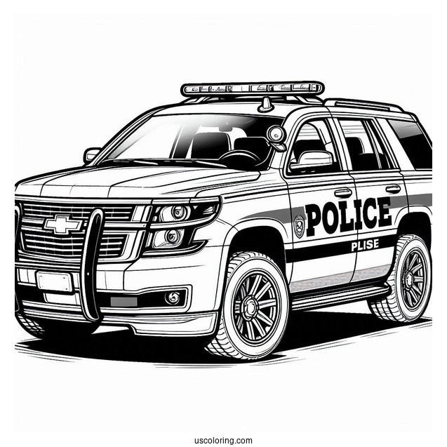 SUV Police Car Coloring Sheet