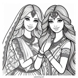 Barbie And Sister Kelly Coloring Page