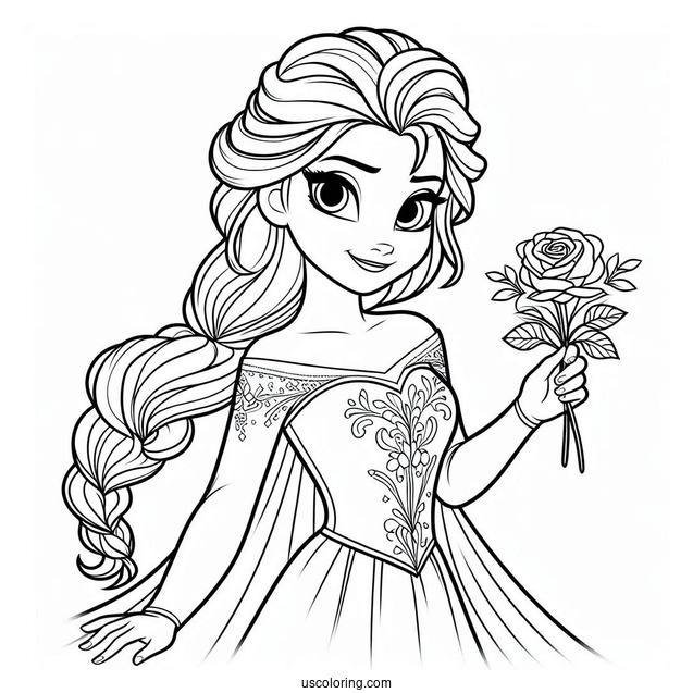 Simple Outline Of Disney Elsa To Color
