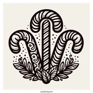 Three Candy Cane Sticks To Color