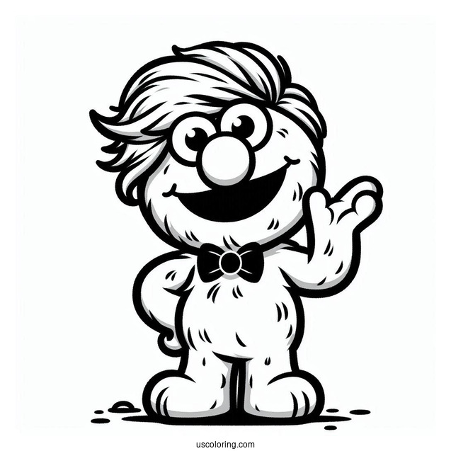 Simple Elmo Coloring Sheet For Kids