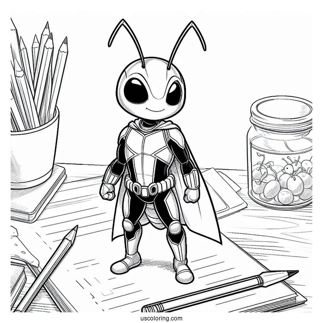 Small Ant Man Standing On Desk