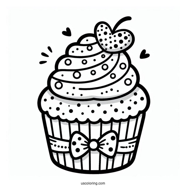 Coloring Sheet Of Cupcake For Toddlers