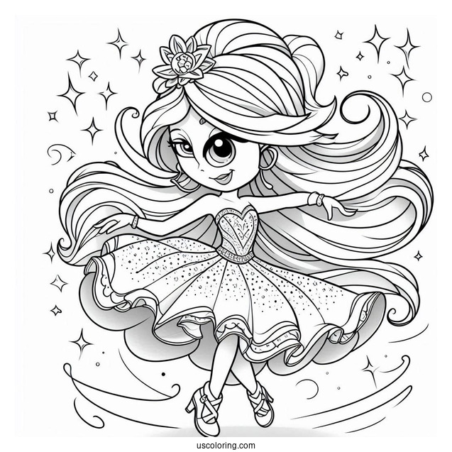 Shimmer And Shine Coloring Page Dancing For Kids