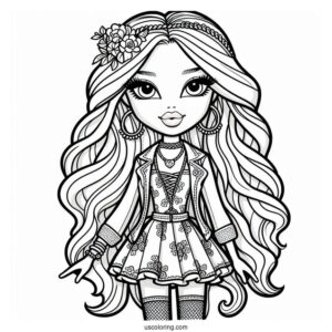 Bratz Meygan Fashion Doll Coloring In