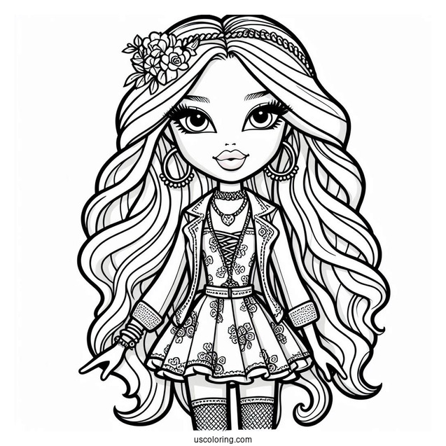 Bratz Meygan Fashion Doll Coloring In