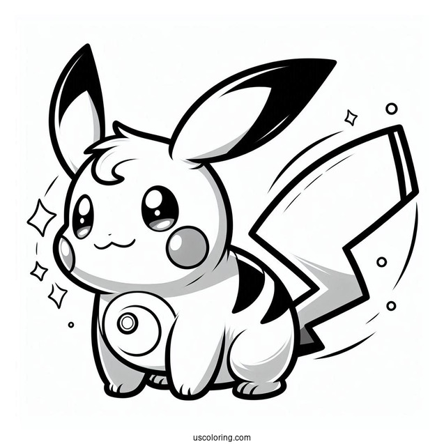 Shiny Mega Raichu Coloring Page Outline