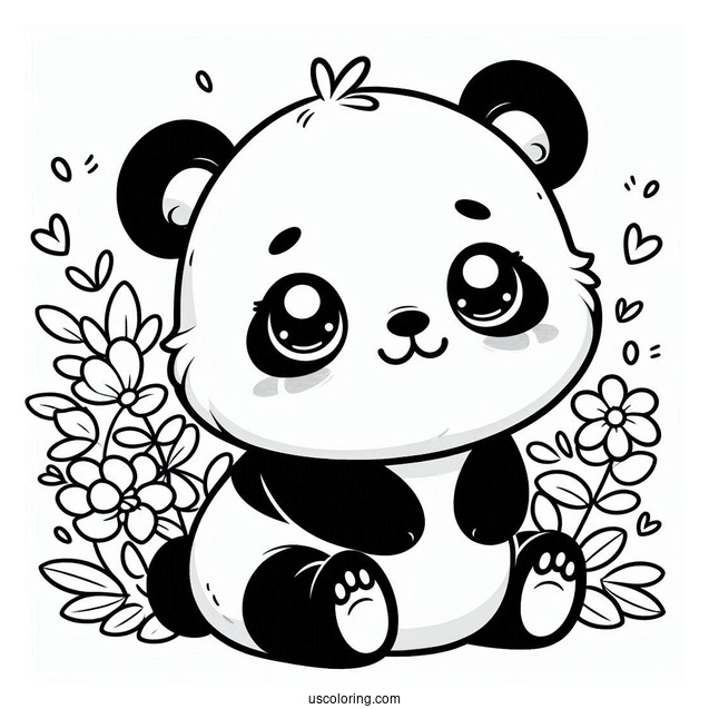 Simple Outline Of Baby Panda To Color