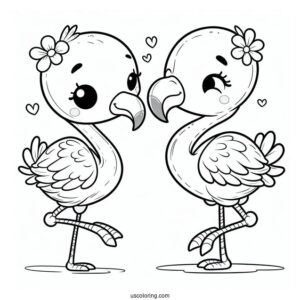 Cute Baby Cartoon Flamingo For Preschoolers