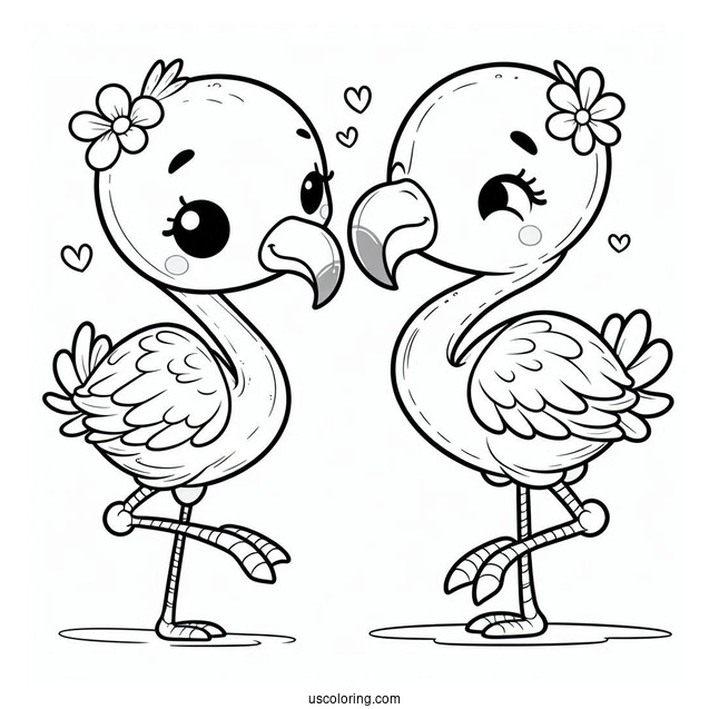 Cute Baby Cartoon Flamingo For Preschoolers