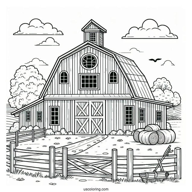 Farm Barn To Color