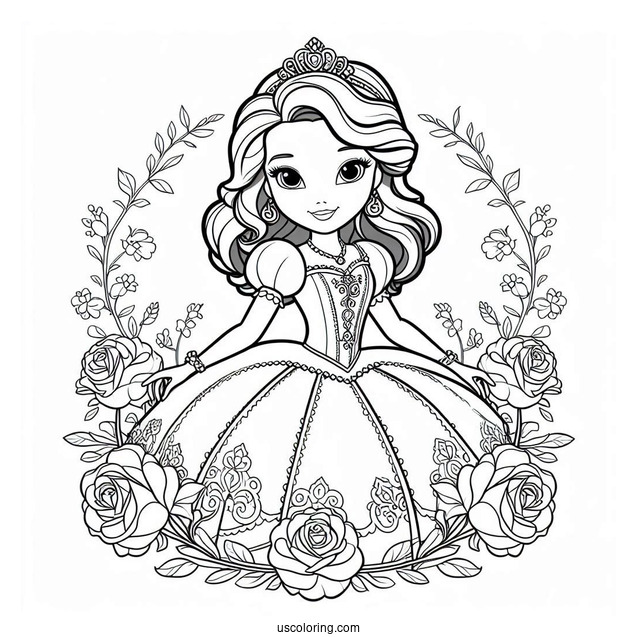 Sofia The First Coloring Page With Princess Amber