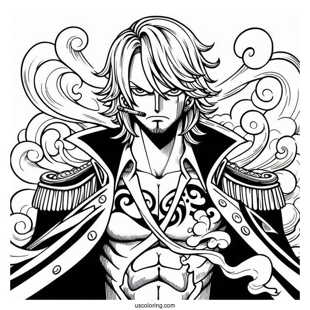 One Piece Coloring Page Of Vinsmoke Sanji