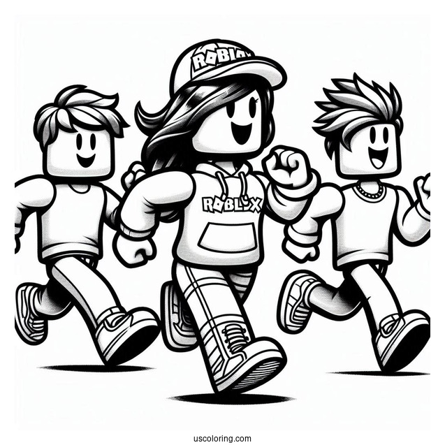 Running Characters With Roblox Logo