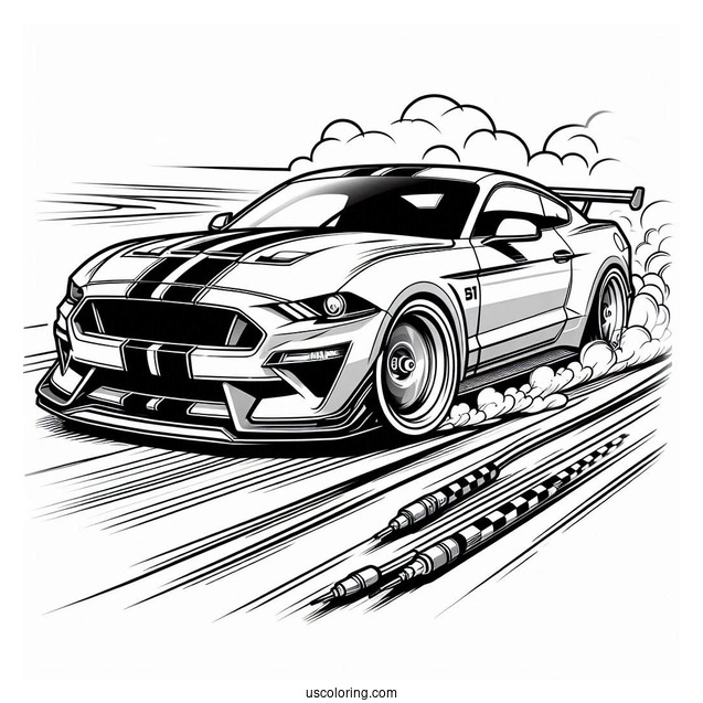 Racing Ford Mustang Picture To Color