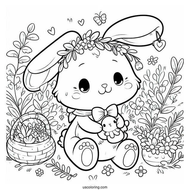Kawaii Peter Rabbit Coloring Page For Preschoolers