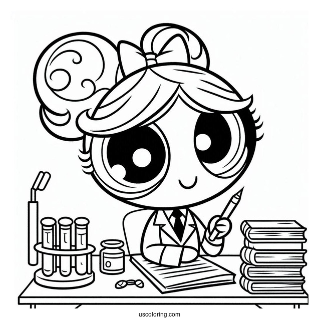 Professor Utonium Character Coloring Sheet