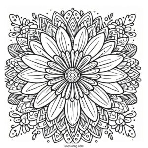 Flower Coloring Pages Of Intricate Daisy Mandala