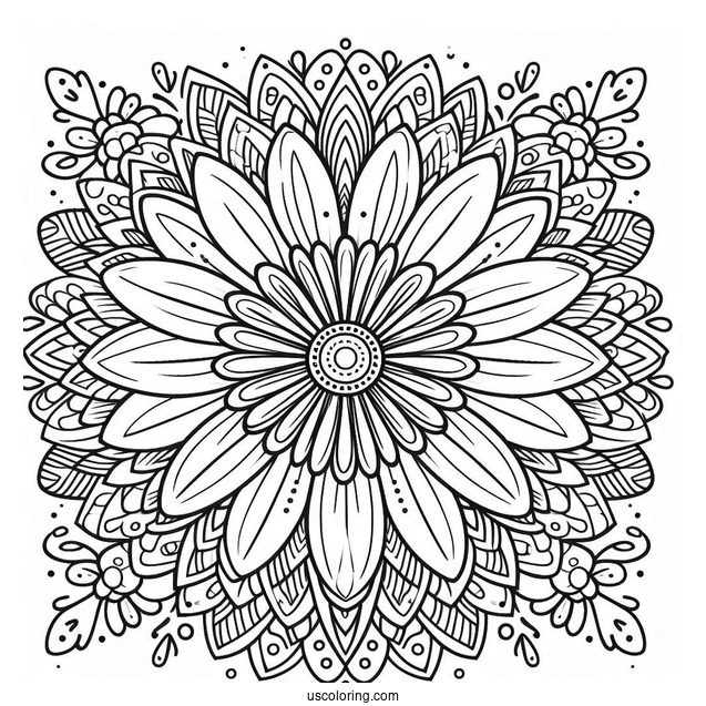 Flower Coloring Pages Of Intricate Daisy Mandala