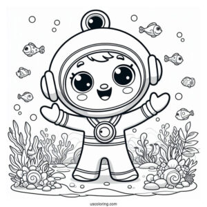 Octonauts Coloring Page Of Paani With Open Arms For Preschoolers