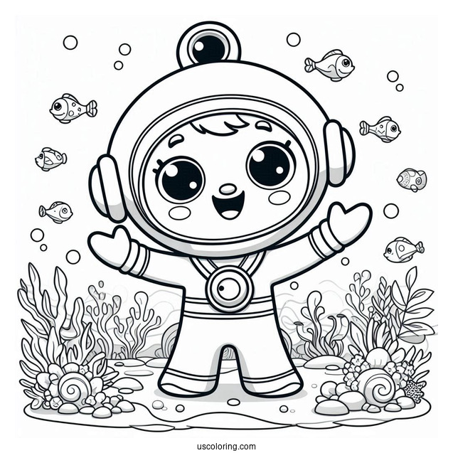 Octonauts Coloring Page Of Paani With Open Arms For Preschoolers