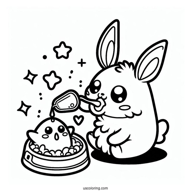 Feeding Tamagotchi Coloring Pages Pet