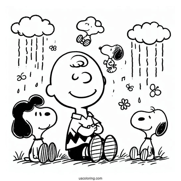 Simple Coloring Sheet Of Charlie Brown