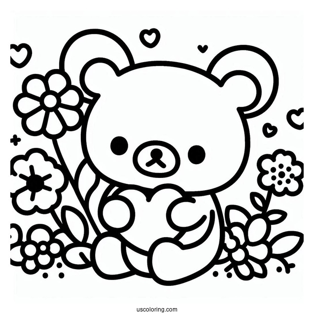 Sanrio Coloring Pages Of Rilakkuma Outline