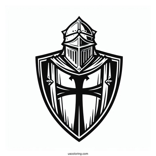Outline Of Crusader Knight_s Shield