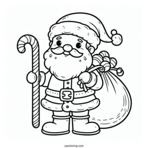 Easy Outline Of Santa To Color For Toddlers