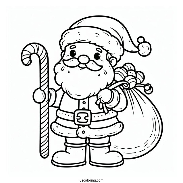 Easy Outline Of Santa To Color For Toddlers