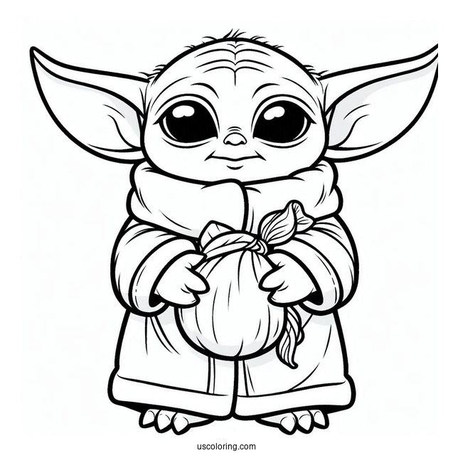 Cute Baby Yoda And Stich To Color