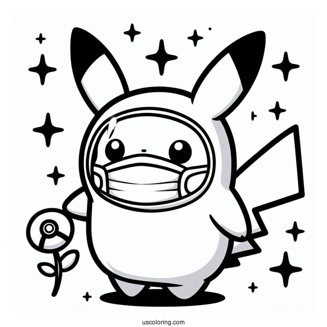 Among Us Pikachu Coloring Sheet